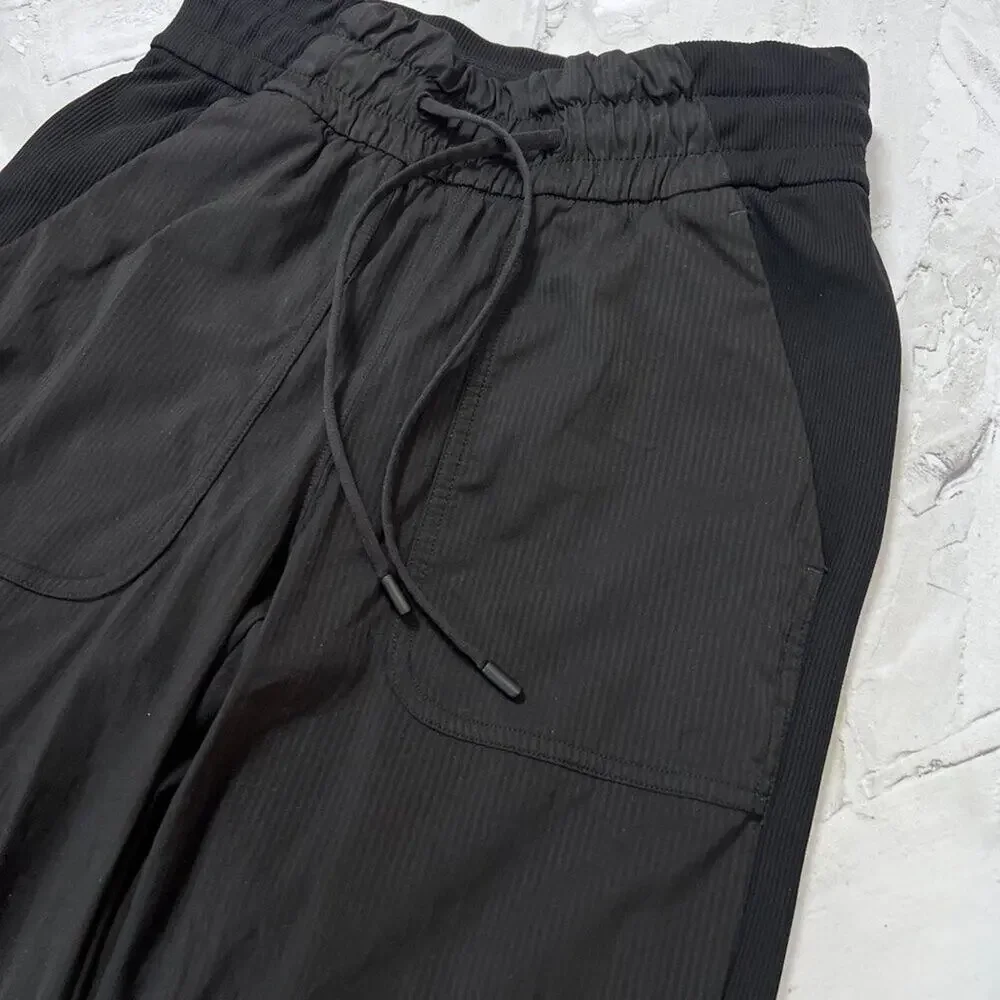 Lululemon High Rise Travel Joggers Size 2 Black Swift Woven Pull On Pants